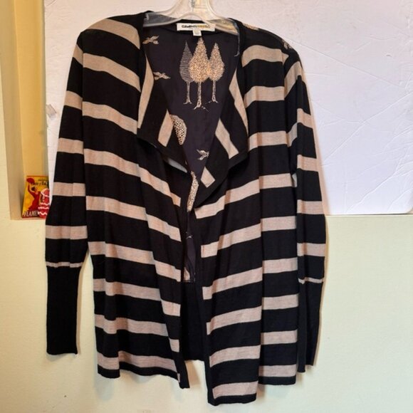 Clements Ribeiro Portobello Cardigan Floral Stripes Print Knit Open Wrap Mix S - Picture 11 of 16